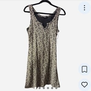 Lucky Brand Black and Cream Floral Maxi Dress